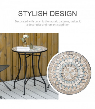 Ceramic Mosaic Tabletop - Durable Design for Indoor & Outdoor Use - 60cm