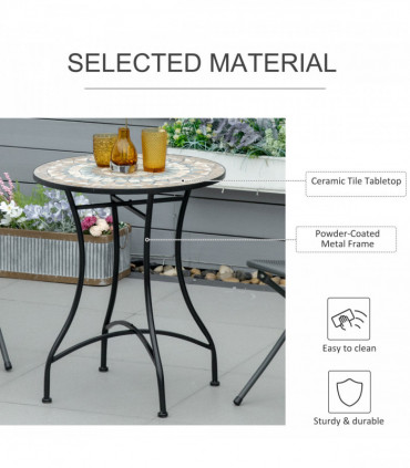 Ceramic Mosaic Tabletop - Durable Design for Indoor & Outdoor Use - 60cm