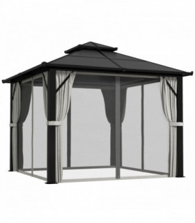 Sturdy Polycarbonate Patio Gazebo with UPF30+ and Protective Sidewalls