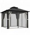 Sturdy Polycarbonate Patio Gazebo with UPF30+ and Protective Sidewalls