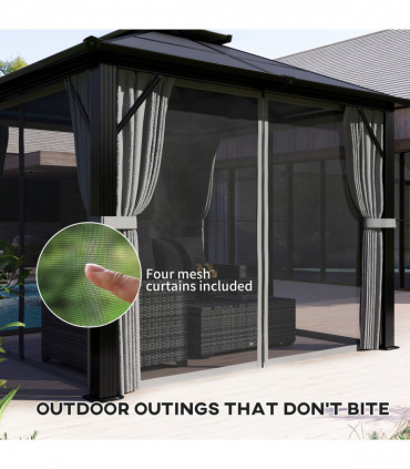 Sturdy Polycarbonate Patio Gazebo with UPF30+ and Protective Sidewalls