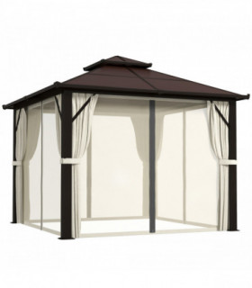 Sturdy Polycarbonate Patio Gazebo with UPF30+ and Protective Sidewalls