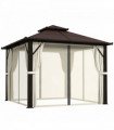 Sturdy Polycarbonate Patio Gazebo with UPF30+ and Protective Sidewalls