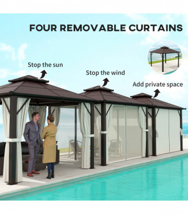 Sturdy Polycarbonate Patio Gazebo with UPF30+ and Protective Sidewalls