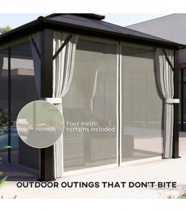 Sturdy Polycarbonate Patio Gazebo with UPF30+ and Protective Sidewalls