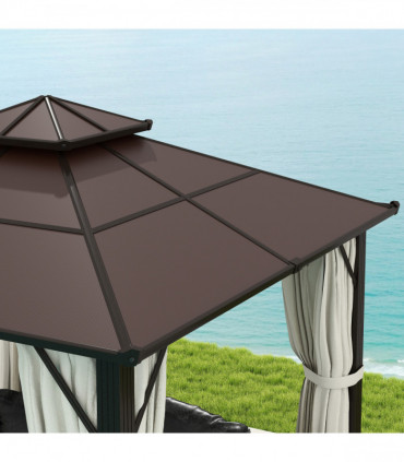 Sturdy Polycarbonate Patio Gazebo with UPF30+ and Protective Sidewalls