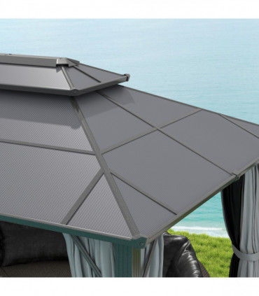 Sturdy Beige Patio Gazebo with UPF30+ Roof & Curtains for Outdoor Comfort