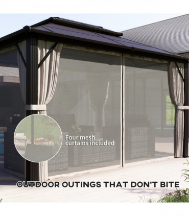 Sturdy Beige Patio Gazebo with UPF30+ Roof & Curtains for Outdoor Comfort