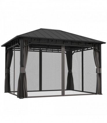 Outsunny 3 x 4m Hardtop Gazebo with Galvanised Steel Roof and Sides