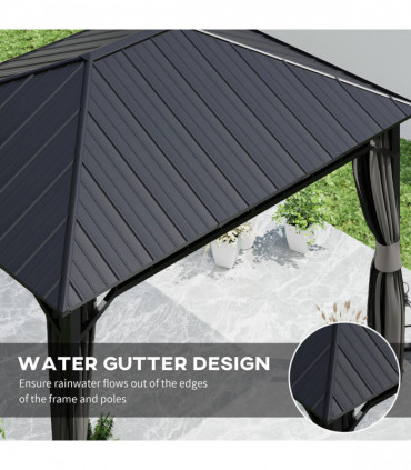 Outsunny 3 x 4m Hardtop Gazebo with Galvanised Steel Roof and Sides