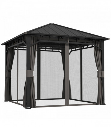 Outsunny 3 x 3(m) Hardtop Gazebo with Galvanised Steel Roof and Sides