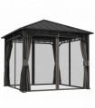 Outsunny 3 x 3(m) Hardtop Gazebo with Galvanised Steel Roof and Sides