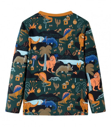 Kids' Pyjamas with Long Sleeves Dark Green 104