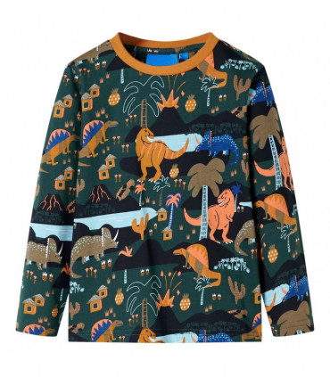 Kids' Pyjamas with Long Sleeves Dark Green 116