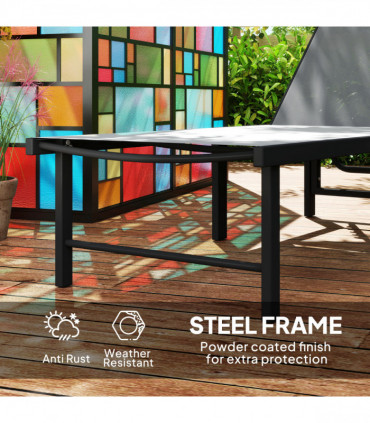 Outsunny Sun Lounger, 5-Level Reclining Sunbed, Grey