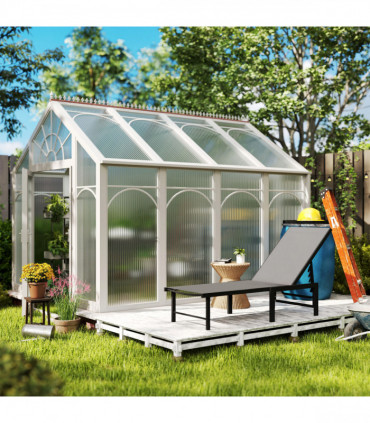 Outsunny Sun Lounger, 5-Level Reclining Sunbed, Grey