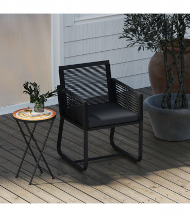 Outsunny Mosaic Garden Table, 35.5cm Folding Coffee Table, Orange