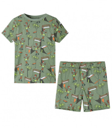 Kids' Pyjamas with Short Sleeves Light Khaki 128