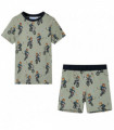 Kids' Pyjamas with Short Sleeves Light Khaki 128