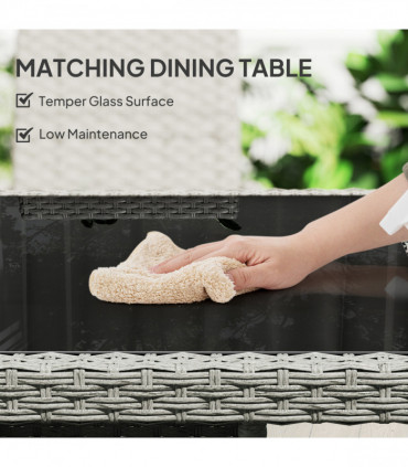 Outsunny 4 Seater Rattan Garden Furniture Set with Cushion, Grey