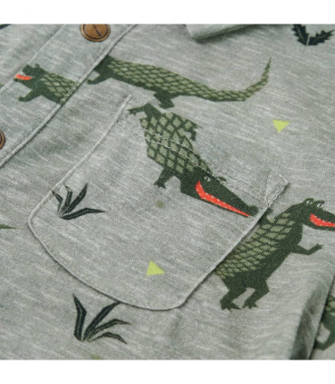 Kids' Shirt Light Khaki Melange 128