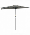 Outsunny 2.7m Metal Frame Garden Furniture Parasol Half Round Umbrella Grey