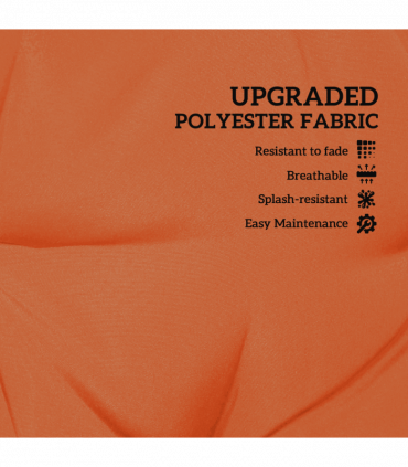 Outsunny 2pc Outdoor Seat Cushion with Backrest, Ties, for Garden, Orange