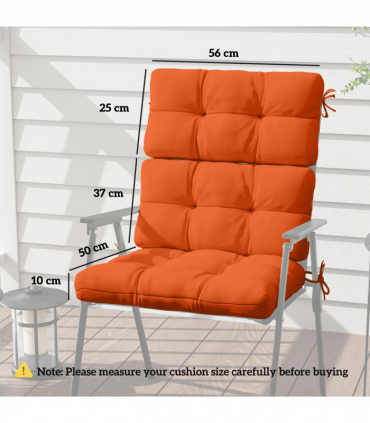 Outsunny 2pc Outdoor Seat Cushion with Backrest, Ties, for Garden, Orange