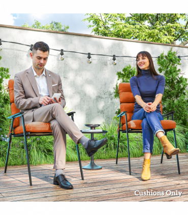 Outsunny 2pc Outdoor Seat Cushion with Backrest, Ties, for Garden, Orange