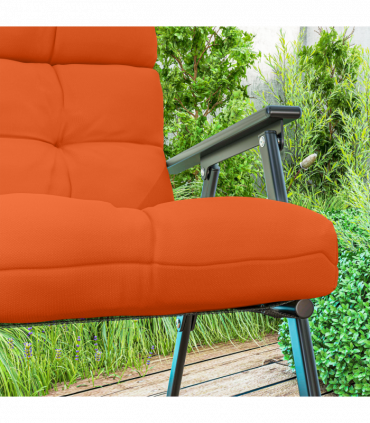 Outsunny 2pc Outdoor Seat Cushion with Backrest, Ties, for Garden, Orange