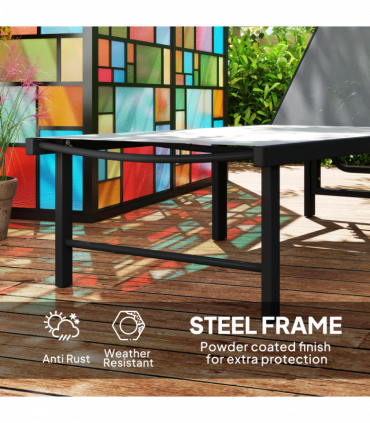 Outsunny Sun Loungers Set of 2, 5-Level Reclining Sunbeds, Grey