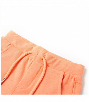 Kids' Shorts with Drawstring Neon Orange 140