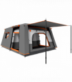 Outsunny 4-6 Man Camping Tent with 2 Bedroom, 3000mm Waterproof, Grey