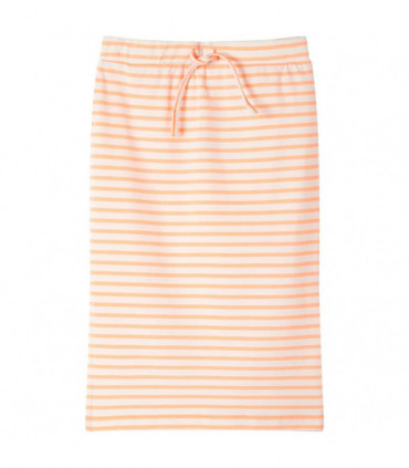 Kids' Straight Skirt with Stripes Fluorescent Orange 128