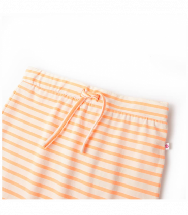 Kids' Straight Skirt with Stripes Fluorescent Orange 140