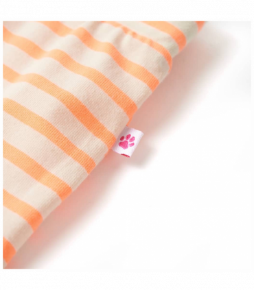 Kids' Straight Skirt with Stripes Fluorescent Orange 140