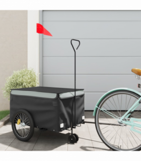 vidaXL Bike Trailer Black and Grey 30 kg Iron