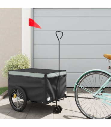 vidaXL Bike Trailer Black and Grey 30 kg Iron