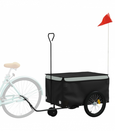 vidaXL Bike Trailer Black and Grey 30 kg Iron