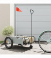 vidaXL Bike Trailer Grey and Black Oxford Fabric and Iron