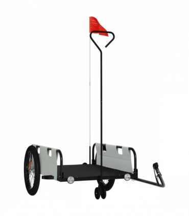 vidaXL Bike Trailer Grey and Black Oxford Fabric and Iron