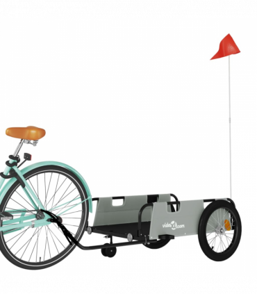 vidaXL Bike Trailer Grey and Black Oxford Fabric and Iron