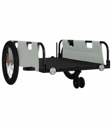 vidaXL Bike Trailer Grey and Black Oxford Fabric and Iron