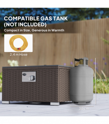 Outsunny 4 Seater Rattan Sofa Set with Footstool Thick Cushions Brown Cream