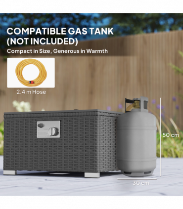 Outsunny 4 Seater Rattan Sofa Set with Footstool Thick Cushions Grey