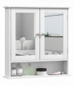 kleankin Wall Mounted Mirror Cabinet W/ Double Mirror Doors & Adjustable Shelf