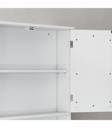 kleankin Wall Mounted Mirror Cabinet W/ Double Mirror Doors & Adjustable Shelf