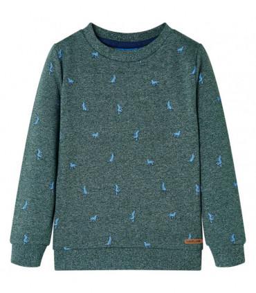 Kids' Sweatshirt Dark Green Melange 104