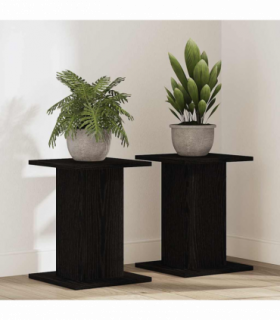 vidaXL Plant Stand 2 pcs Black Oak 30x30x40 cm Engineered Wood