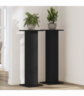 vidaXL Plant Stand 2 pcs Black Oak 30x30x95 cm Engineered Wood